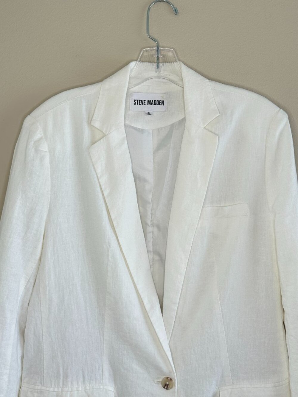 Steve Madden White Linen Blend Blazer Jacket - NWOT - Picture 3 of 11